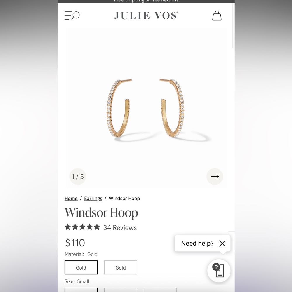 Julie Vos Windsor Gold Hoop Earrings